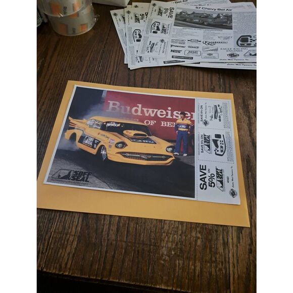 Vintage Rob Vandergriff Soffseal Racing Card w/ Coupons 12x8 Chevy Bel Air - Picture 1 of 2